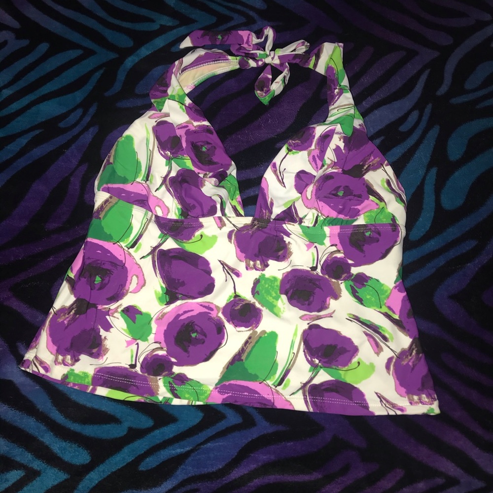 Purple Floral Swim Tank